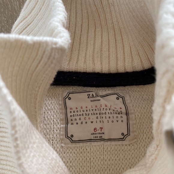 Zara knitted cream sweater, size 6-7 - Picture 3 of 6